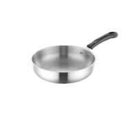 LIZHAYG Poele Inox Poêle à frire antiadhésive en acier inoxydable, wok, non revêtu, épaissie, for cuisinière à gaz, induction, casserole universelle, ustensiles de cuisine(26cm)