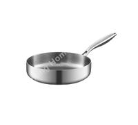LIZHAYG Poele Inox Poêle à frire en acier inoxydable, wok antiadhésif, casserole non revêtue, poêle à steak, cuisinière à induction, cuisinière à gaz, ustensiles de cuisine(24cm)