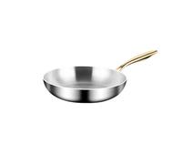 LIZHAYG Poele Inox Poêle à frire en acier inoxydable, wok, antiadhésive, for steak frit, cuisinière à gaz, casserole à induction, ustensiles de cuisine(26cm)