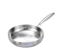 LIZHAYG Poele Inox Poêle à frire en acier inoxydable, wok, antiadhésive, for steak frit, ustensile de cuisine non revêtu, for cuisinière à gaz et à induction.(26cm)