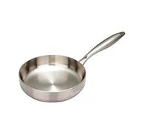 LIZHAYG Poele Inox Poêle à frire en acier inoxydable, wok, antiadhésive, for steak frit, ustensile de cuisine non revêtu, for cuisinière à gaz et à induction.(26cm)