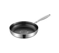 LIZHAYG Poele Inox Poêle à frire Wok en acier inoxydable nid d'abeille Steak Poêle à gaz Casserole à induction Casserole de cuisine Ustensiles de cuisine Poêle antiadhésive(24cm)