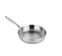 LIZHAYG Poele Inox Poêle à frire wok en acier inoxydable, ustensile de cuisine non revêtu for cuisinière à gaz, cuisinière à induction, poêle antiadhésive(22cm)