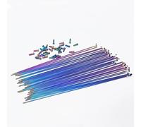 LIZHAYG Rayon de Bicyclette Lot de 12 Rayons de vélo avec écrous for Roue de 26/27,5/29 Pouces, VTT, vélo de Route, en Acier Inoxydable, Haute résistance(Colorful 12pcs 291mm)