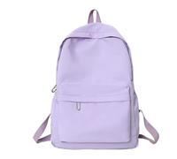LIZHAYG Sac A Dos Sac à dos simple et décontracté, couleur unie, léger et multifonctionnel, idéal for les lycéens et les voyageurs.(Purple)
