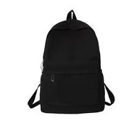 LIZHAYG Sac A Dos Sac à dos simple et décontracté, couleur unie, léger et multifonctionnel, idéal for les lycéens et les voyageurs.(Black)