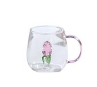 LIZHAYG Verre Cristal 3D Creative Glass Cups Transparent Mugs With Handle Coffee Cup Water Bottles Heat Resistant Milk Coupe