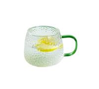 LIZHAYG Verre Cristal 400ml Pattern Coffee Cup Air Bubble Water Glass Cup Temperature Resistant Hand Handle Tea Cup Household Drinking(Color 2)