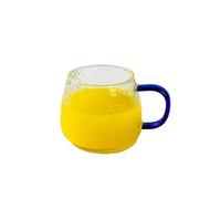 LIZHAYG Verre Cristal 400ml Pattern Coffee Cup Air Bubble Water Glass Cup Temperature Resistant Hand Handle Tea Cup Household Drinking(Color 3)