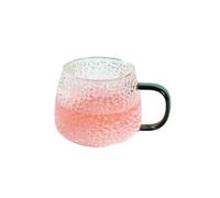 LIZHAYG Verre Cristal 400ml Pattern Coffee Cup Air Bubble Water Glass Cup Temperature Resistant Hand Handle Tea Cup Household Drinking(Color 4)