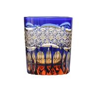 LIZHAYG Verre Cristal Colored Whiskey Glasses Hand Cut To Clear Colored Old Fashioned Glass Engraved Crystal Glass Bar Ware(Color 6)