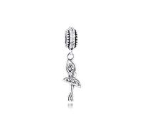 LIZHENG Fit Original Pandora Bracelet Charme 925 Perles en Argent Sterling Ballerine Pendentif Ballet Danse Fille Bricolage Bijoux Cadeau