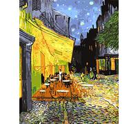 liziciti Kit de peinture par numéro sur toile pour adultes débutants Van Gogh célèbres peintures acryliques à faire soi-même 40,6 x 50,8 cm (toile encadrée, café)