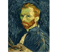 liziciti Kit de peinture par numéros sur toile pour adultes débutants Van Gogh, peintures célèbres à faire soi-même, peinture à l'huile acrylique, 40,6 x 50,8 cm (toile encadrée, autoportrait)