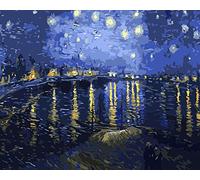 liziciti Kit de peinture par numéros sur toile pour adultes débutants Van Gogh, peintures célèbres à faire soi-même, peinture à l'huile acrylique, 40,6 x 50,8 cm (sans cadre, le rhône)