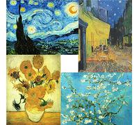 liziciti Lot de 4 kits de peinture diamant 5D - Collection de peintures à diamants célèbres de Van Gogh - Décoration murale - 30 x 40 cm - #2