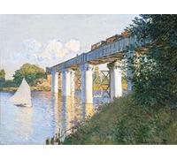 liziciti Monet Kit de peinture diamant 5D, collection de peintures diamant célèbres pour décoration murale de maison, 30,5 x 40,6 cm (le pont ferroviaire à Argenteuil)