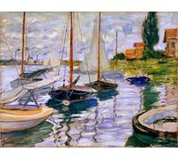 liziciti Monet Kits de peinture diamant 5D, collection de peintures à diamants pour décoration murale d'intérieur, 30,5 x 40,6 cm (voiliers près de la Seine)