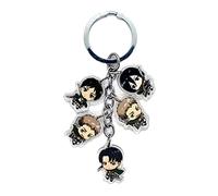 LizMatech Porte-clés en acrylique Attack On Anime, porte-clés mignon en acrylique, motif double face, joli porte-clés pour téléphone, accessoire d'attaque Titan