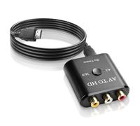 Lizoak Adaptateur RCA vers HDMI 1080P AV vers HDMI avec commutation 16:9/4:3 Composite CVBS Cinch Video Audio Convertisseur avec câble HDMI pour Wii PS1 PS2 N64 Xbox VHS DVD VCR PAL NTSC