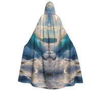 LJABCVNN Cape à capuche pour adulte avec imprimé vagues de mer, confortable pour cosplay, fêtes, maisons hantées