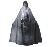 LJABCVNN Cape à capuche pour adulte, motif fantôme, tête de mort, confortable pour cosplay, fêtes, maisons hantées