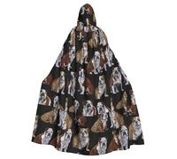 LJABCVNN Cape à capuche unisexe pour adulte avec imprimé bouledogues anglais pour cosplay, fêtes, scène, bal costumé