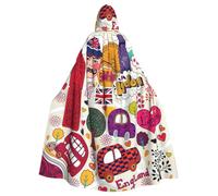 LJABCVNN Cape à capuche unisexe pour adulte avec imprimé journal scolaire en anglais pour cosplay, fête, scène, bal costumé