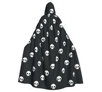 LJABCVNN Cape à capuche unisexe pour adulte Motif tête de mort Pour cosplay, fête, scène, bal costumé