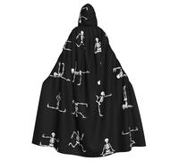 LJABCVNN Cape à capuche unisexe pour adulte Motif tête de mort Pour cosplay, fête, scène, bal costumé