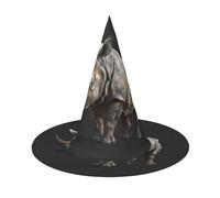 LJABCVNN Chapeau de sorcière d'Halloween imprimé rhinocéros pour Halloween, carnaval, un accessoire de costume indispensable