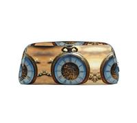 LJABCVNN Gears Clock Pochette en cuir avec fermeture éclair, sac de rangement, organisateur de maquillage pour bureau et usage quotidien, Argenté., Taille unique, Valise