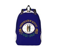 LJABCVNN Kentucky State Flag Sac à dos en toile léger avec compartiment pour ordinateur portable et bretelles réglables, Noir , S
