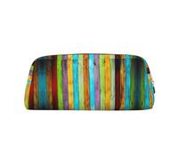 LJABCVNN Planches verticales en bois de chêne avec fermeture éclair, sac de rangement, organisateur de maquillage pour bureau et usage quotidien, doré, Taille unique, Valise