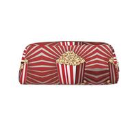 LJABCVNN Pochette en cuir imprimé pop-corn avec fermeture éclair, sac de rangement, organisateur de maquillage pour bureau et usage quotidien, doré, Taille unique, Valise