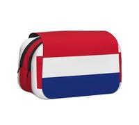 LJABCVNN Trousse à stylos double coque avec imprimé drapeau du Costa Rica - Trousse à crayons à 2 couches avec poches zippées pour garçons et filles