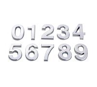LJAYNJC Numéro de Maison Autocollants 3D for numéro de Porte de Maison, de Chambre, de Maison, d'appartement, d'armoire, de Table, de boîte aux Lettres, numéros de Porte extérieurs(Silver,0)