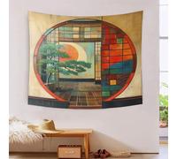 LJBAEFERI Esthétique japonaise Tapestries Wall Hanging Art Tapestry for Living Room Bedroom Dorm solaire Tapestries for Home Decoration Yoga Meditation Mat Rugs Bedspread Bedding Tapestry 70cmx100cm