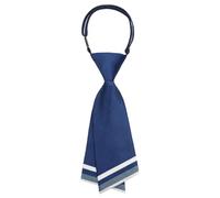 LJBFNN Cravate pour femme pré-nouée réglable pour femme, cravate rayée pour femme, cravate uniforme pour l'école, l'obtention d'un diplôme, le travail, bleu, défaut