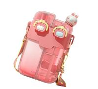 LJCM Bouteille d'eau en Plastique à la Mode, Double Bouteille d'eau Potable Exquise Kawaii, Apparence Mignonne avec Paille pour le Yoga et la Salle de Sport (#6)