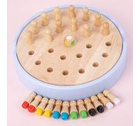 LJCM Jeu d'échecs en Bois à Mémoire de Couleur, Fabrication Soignée, Jeu d'échecs Interactif pour Parents et Enfants, pour Stimuler la Concentration, pour Enfants (2 en 1)