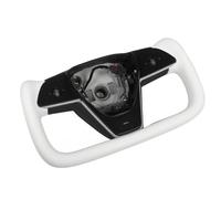 LJCM Volant, Volant à Empiècement à Poignée Ergonomique de Style personnalisé Antidérapant pour le Modèle Y 2021 à 2024 (Blanc)