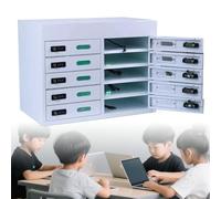 LJCSSD Armoires de Chargement en Acier pour tablettes, Chaque Compartiment est fourni avec Un câble de Chargement USB-C et Une Serrure t à Combinaison. Armoire de Chargement en Acier