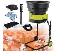 LJCSSD Broyeur De Feuilles électrique, Broyeur De Feuilles sans Lame Haute Puissance De 2 500 W pour Un Rapport De Réduction De 17:1, Paillage Jusqu'à 55 Gallons par Minute Powercord×40m