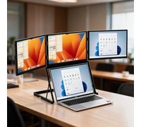 LJCSSD Extension D'écran Triple pour Ordinateur,14" Ecran Pc Portable Additionnel,Ultra-Thin Triple Moniteur Portable,Compatible avec Portables 14-15,6 Pouces 15.6in