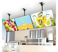 LJCSSD Panneau de Menu de Restaurant à LED, écran D'affichage d'affiche éclairé Boîte Lumineuse À LED À Cadre Ultrafin, avec Perche Télescopique Image Haute Résolution Horizontalscreen-60x90cm