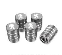 LJCXZS 5 Bouchon Valve Pneu Voiture pour Peugeot 206 CC SW Sedan,Chrom avec Logo Capuchon Valve Auto avec Bague D'étanchéité Résistant Corrosion Couvre Valve Capuchon Antipoussière Facile Installer