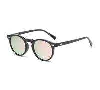 LJCZKA Lunette de Soleil Polarisée Ronde Homme Femme Vintage Rétro Lunettes de Soleil Femme Polarisées Protection UV400