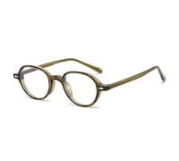 LJCZKA Lunette Ovale Lumiere Bleue Femme Homme Lunette Ecran Bleu Ronde Anti Fatigue pour Jeux, Texing et Lecture (Vert Olive)