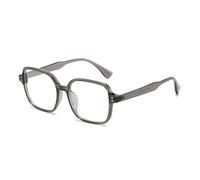 LJCZKA Lunettes Anti-Lumière Bleue Carrées Unisexe | Rétro Années 90 Surdimensionnées pour Jeu & Ordinateur | Verres Transparents Anti-Fatigue Oculaire pour Lecture,Smartphone et TV (GrisTransparent)